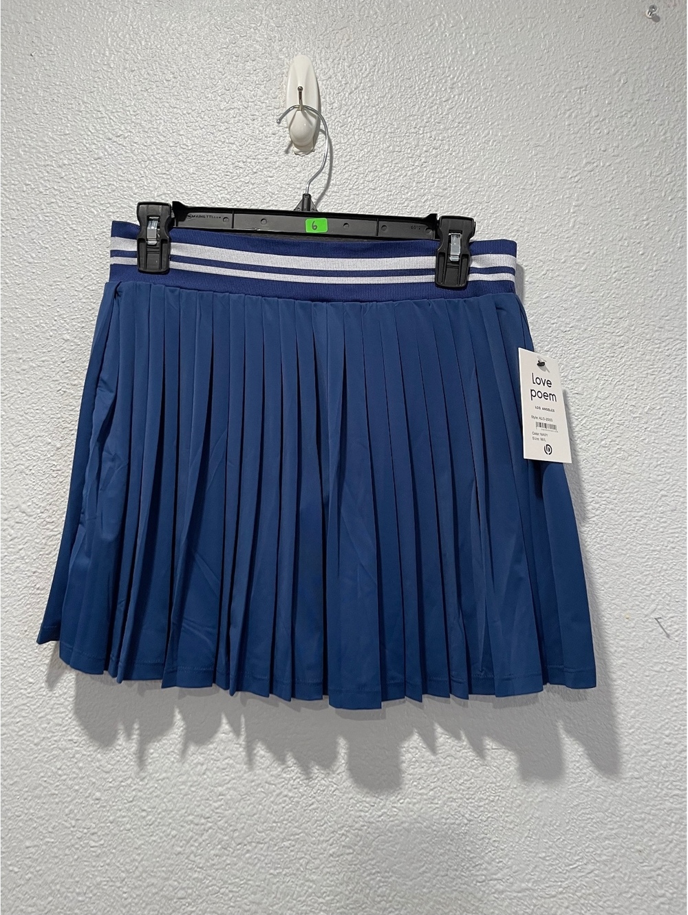 Love Poem Navy Blue Pleated Tennis Skirt with Built-In Bike-